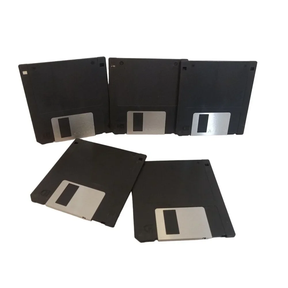 Sony Floppy Disc Black Set Of 5 Desktop Computer Flat Thin